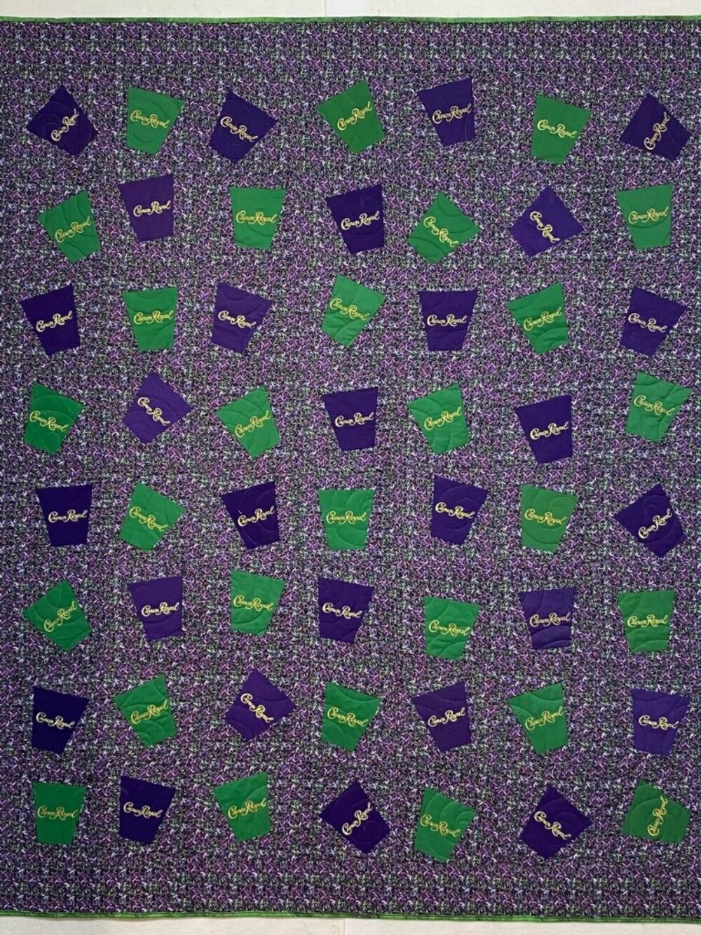 Crown Royal Tipsy Tumbler Handmade Quilt 60” x 68”